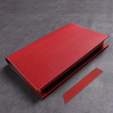 Ava Saffiano 十字紋標準款書套 XS, 1個, 番茄紅色(書套), 隨機出貨(書籤)