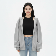 마켓피아 봄 가을 캐주얼 심플 오버핏 후드집업