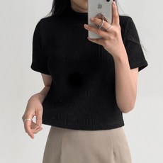 에이와비 여성용 반터틀 골지 티셔츠