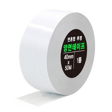 DADA 高黏度棉紙雙面膠帶 40mm*50m, 透明, 1入