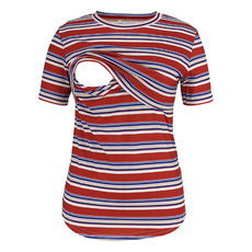 STAR 條紋上掀式短袖T恤