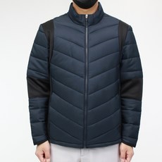 CONFIAR 男款混合材質圓領絎縫外套 TC3017