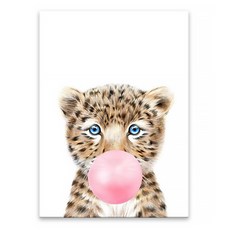 MarketA 泡泡糖動物插畫海報 豹