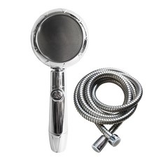 LIVINGiF 漩渦式開關蓮蓬頭 + 2m淋浴軟管組, 1個, 銀色