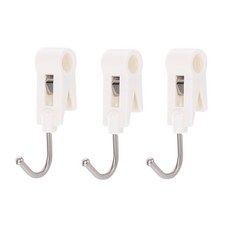 Bella 多功能夾式不銹鋼夾鉤衣架, 白色的, 3個