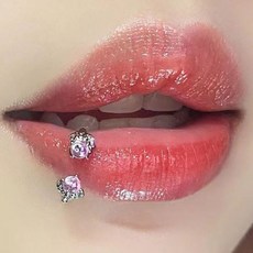 gelluna 女用醫療鋼璀璨如意珠彩色球唇環 12mm P-81