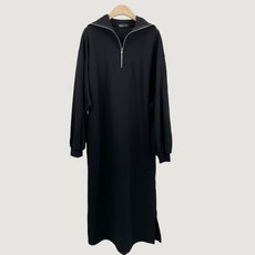 태리 여성용 집업 코튼 카라 루즈핏 롱 원피스