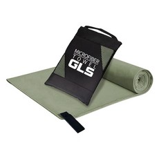 GLS 超細纖維多用途乾式運動游泳毛巾, 橄欖綠色, 1個