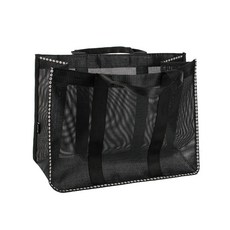 大尺寸網眼盥洗包, 1個, 全黑