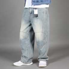 CONFIAR 男士騎士風剪裁水洗寬版牛仔褲 TC10207