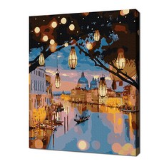 ECO SOLE 威尼斯之夜 DIY 數字油畫 DX6681, 混合色, 1個