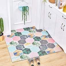 前往地面的假期夏日腳踏墊, 六邊形圖案