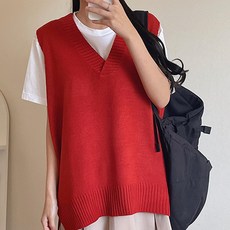 Lamir 箱型剪裁 連身裙長度 長版V領針織背心