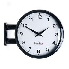 TIMEDECO 現代雙面時鐘 A5, 黑色