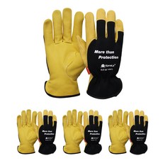 Camello 汽車摩托車多用途工作手套雙手套組黑+黃 017-B, 4套