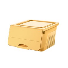 蓋型玩具收納箱 前開口 中型, 連翹黃, 1個