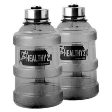 HEALTHY大容量攜帶式水壺, 2.3L, 黑色+銀色