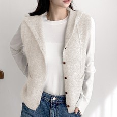 Lalaon 溫暖柔軟鈕扣針織連帽背心 25TSP3339