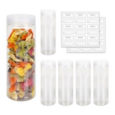 SHABATH 食物儲存罐 1100ml 6入+標籤貼紙 18入, 1組