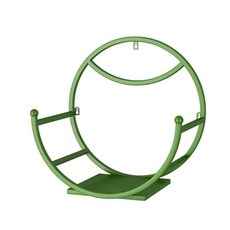 金屬圓形護欄置物架 綠色, 1個