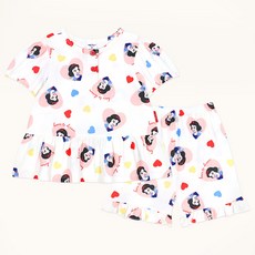 mollimelli friends 兒童迪士尼白雪公主愛心荷葉邊睡衣套裝