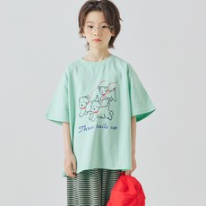 바브키즈 주니어 아동용 강아지 티셔츠