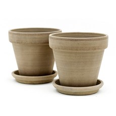 DEGREA 義大利陶土花盆 13號+底座組 2入, 巴索火山, 1組