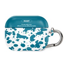 누아트 마블잉크패턴 디자인 하드케이스, 에어팟프로/에어팟프로2, 마블잉크패턴 블루그린