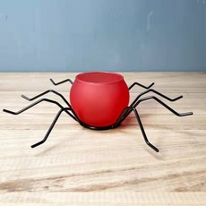 玻璃球蜘蛛燭台裝飾蠟燭架 中號, 紅色