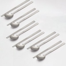 테이블아트 국산 본 수저 6벌 세트, 무광실버, 숟가락 6p + 젓가락 6p, 1개