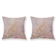 흐릿한 유화 플라워 스타일 쿠션커버 2p