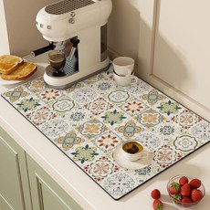 여신 미끄럼 방지 규조토 주방 고급 흡수 속건 식탁매트, 스타일1, 2개, 30 x 50 cm