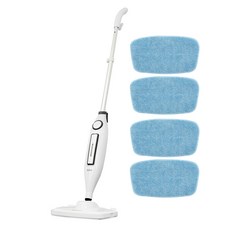 LABE 強力蒸汽清潔機 LB-SC1000W + 超細纖維墊 4p, 白色