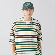 Starbean 男士迷你燈塔條紋短袖T恤