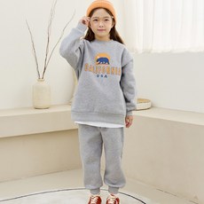 vavkids 兒童款California內刷毛大學T上下套裝