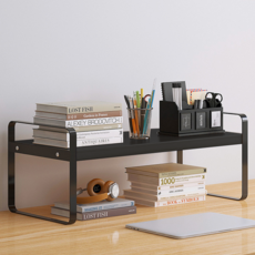 D&O 書桌 廚房 縫隙 收納用 小型層架 1層, 黑色