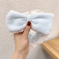 Aco Da Company女款Super Senco Korea簡約蝴蝶結洗臉髮帶, 藍色, 1個