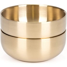 Kitchen-Art 錦上添花 鈦金屬 雙層 大碗 (中), 2個, 黃金