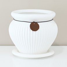 Garden in the City 現代單褶條紋花盆組 591, 1套, 白色