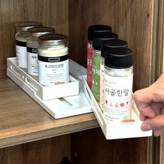 EVERYOUNG 免鑽孔滑動層架 旋轉托盤 冰箱廚房抽屜整理架 單層, 白色, 1個