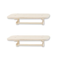 Happytool 樺木懸掛寬壁架 W4424 2p + 螺絲, 淺褐色的, 一層