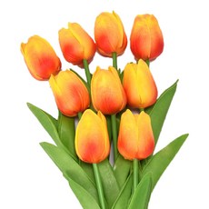 오늘의공감 조화 튤립 꽃다발 9p, 오렌지