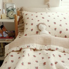 Mariangel 莫代爾條紋絎縫被墊組, 花卉圖案