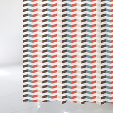 北歐風浴簾+塑膠掛鉤 12入+白色掛桿組合, 1套, SC375