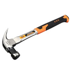 多用途高碳鋼防滑防震手柄專業用鐵鎚, 圓形鋸齒 400g 鎚頭, 1個