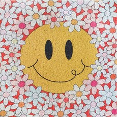YOLYYOLO Happy Smile 入口線圈墊 60 x 60 厘米, 1個, 庭園