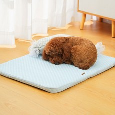 DING DONG PET 寵物糖果枕頭一體式涼墊, 藍色, 1個