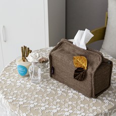 Casa L 葉子面紙盒套, 棕色