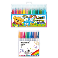 地球化學 Nomarji 簽字筆 50色 + Monami 超級簽字筆 12色套組, 混合顏色, 1套