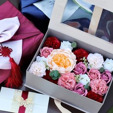 ROSARIUM 人造花牡丹花口袋錢盒+蝴蝶袋+購物袋套組, 混色